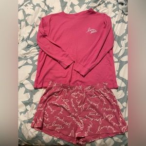 VS Pink thermal pajama set